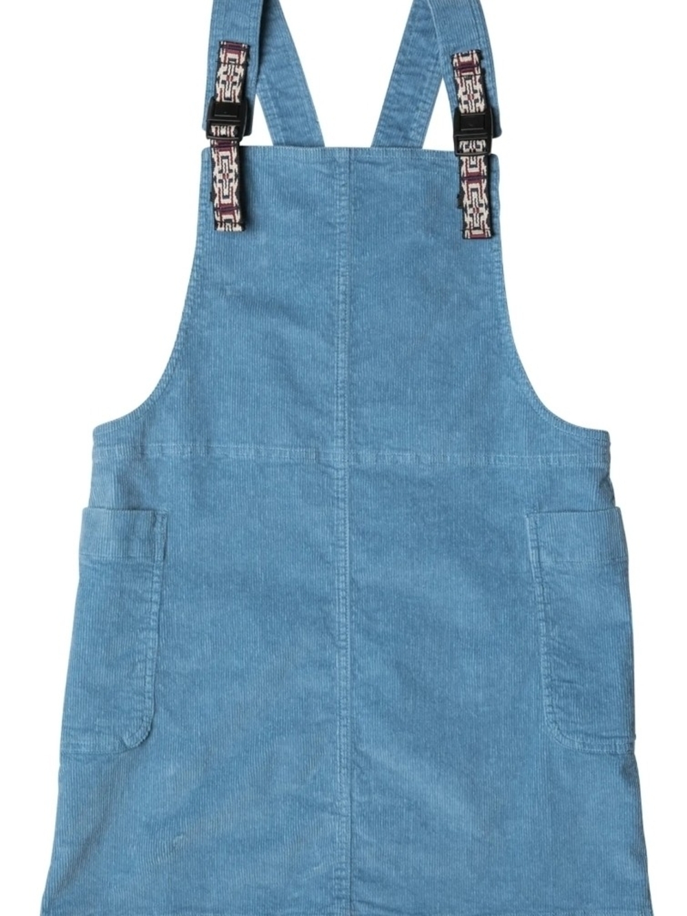 Kavu Teal Blue Corduroy Overalls Dress with Patterned Straps Size Large